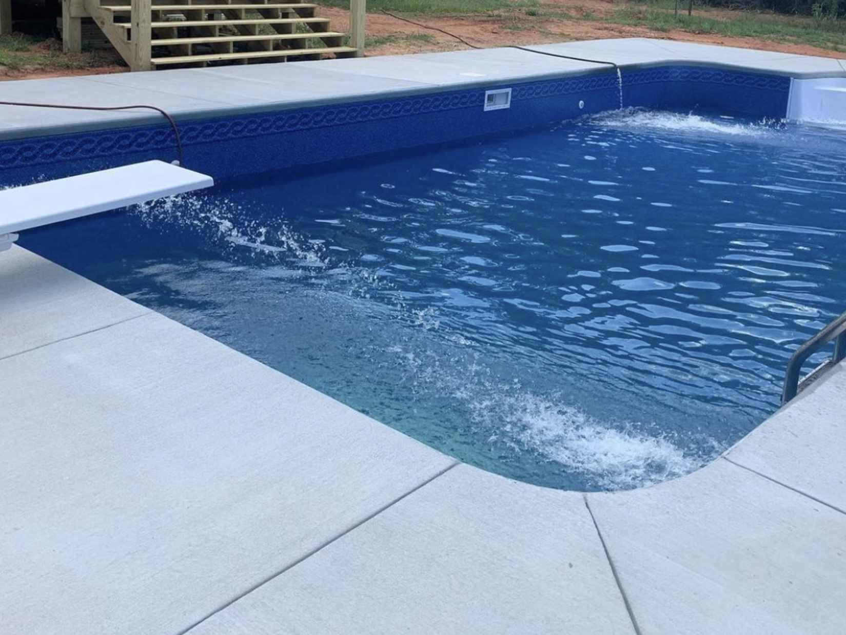 Filling pool with diving board