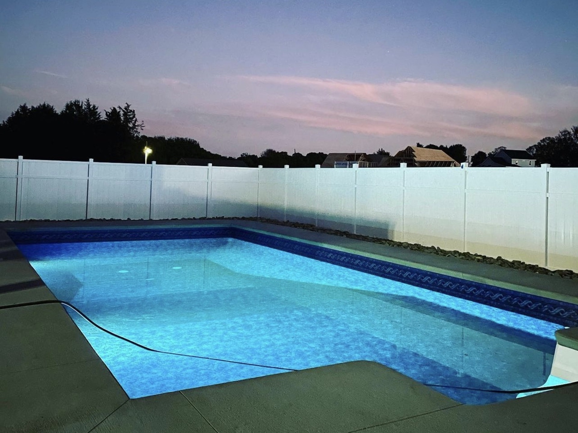 Pool with step and rest